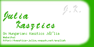 julia kasztics business card